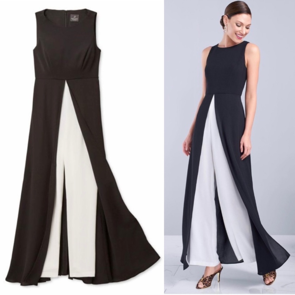 Adrianna Papell COLORBLOCK JUMPSUIT 
SKIRT OVERLAY Gown Dress Gown size 16  18W